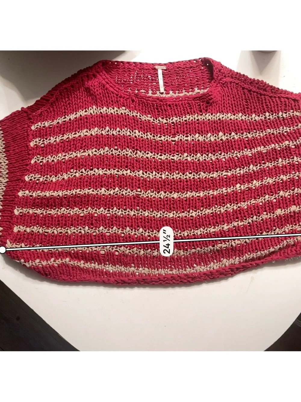 Free People Small Ruby Striped Over Easy Knit Pullover Sweater Oversized Boho
